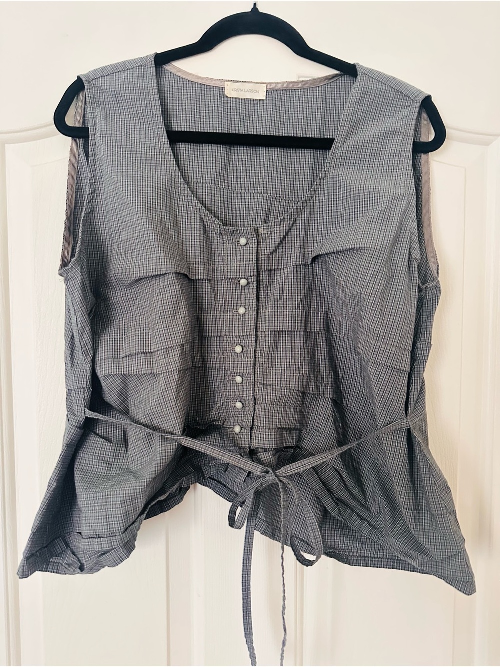 Krista Larson Smashed Cami / charcoal check.